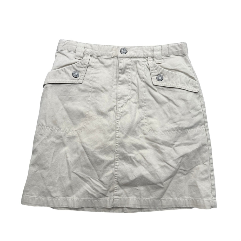 Gap Kids Chino Skirt Girl's 14 Beige Cotton Twill Classic Utility Streetwear Y2K